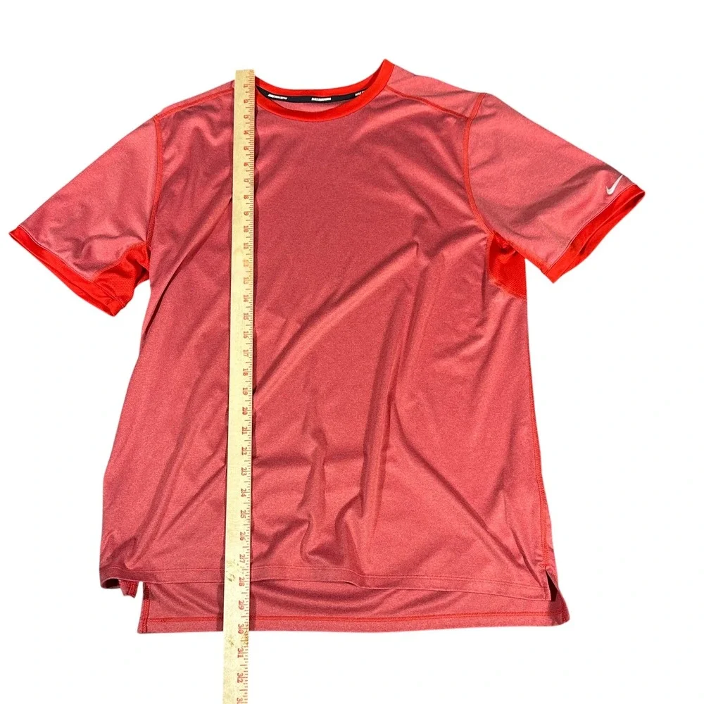 Nike Running Shirt Mens XL Red Dri-FIT Short Sleeve Heathered Top 451267-657